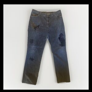 Ralph Lauren Blue Jeans with Patchwork Sz 16 fall